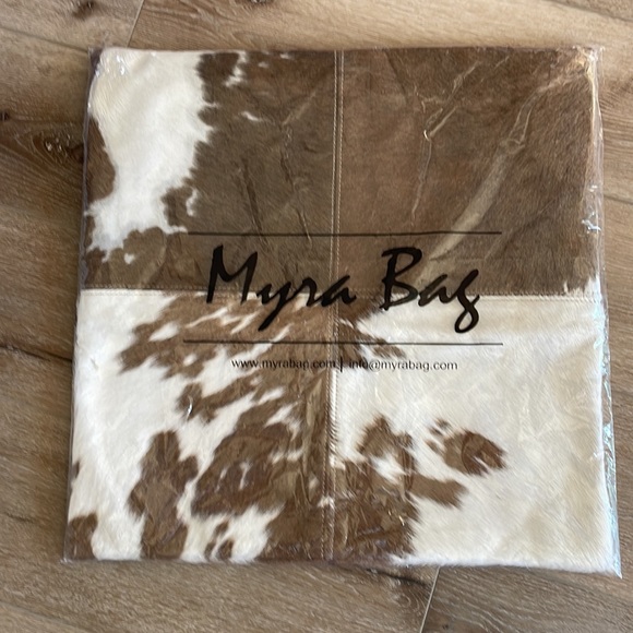 NWT Myra Cowhide Hairon Leather Cushion Pillow Cover - Picture 8 of 8